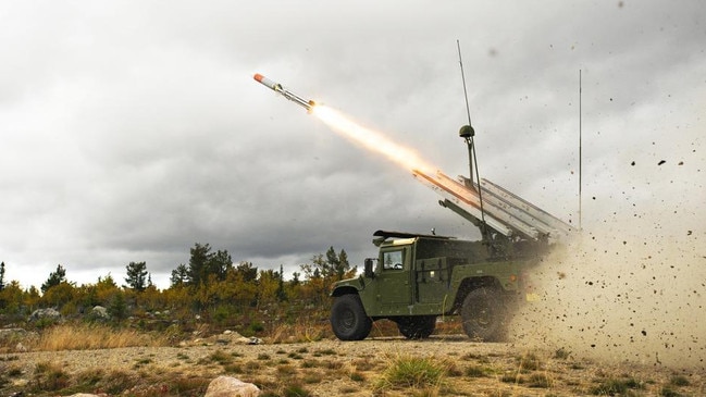 A NASAMS High Mobility Launcher on a High Mobility Multipurpose Wheeled Vehicle. Picture: Department of Defence