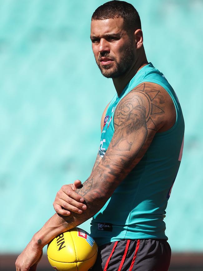 Lance Franklin has “first-class leadership qualities”. Picture. Phil Hillyard