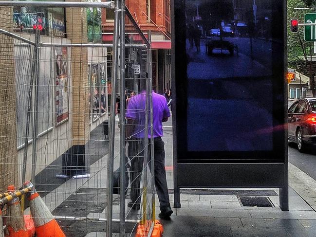 New Sydney billboards are being slammed for blocking foot traffic. Picture: Reddit