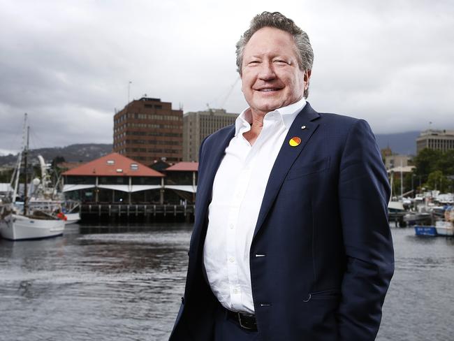 Founder of the Minderoo Foundation Andrew Forrest is committed to increasing the  legal purchasing age of tobacco in Tasmania. Picture: Zak Simmonds