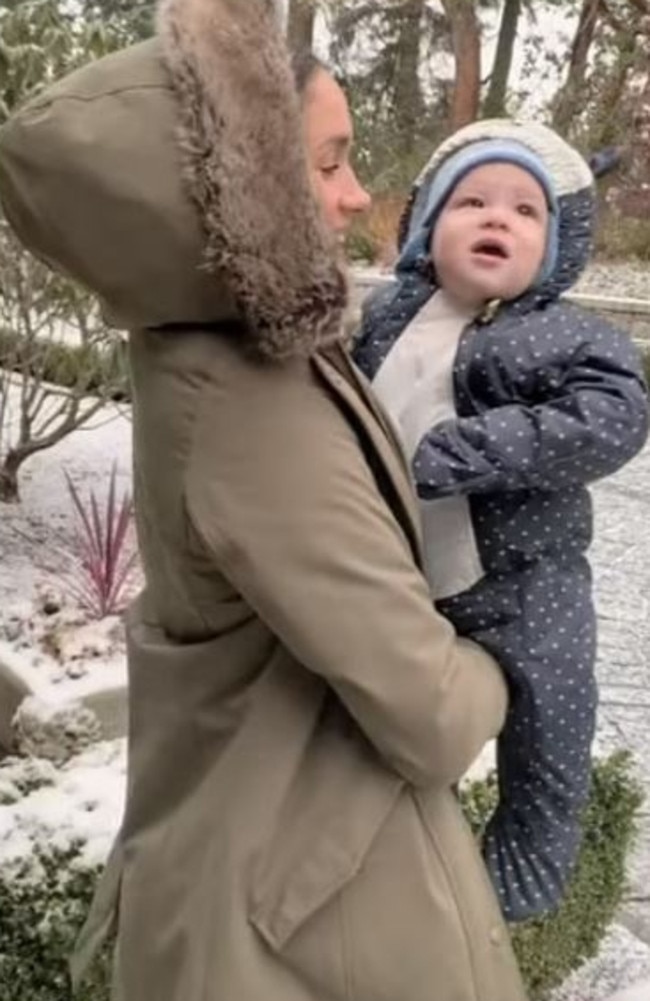 Meghan Markle with Archie. Picture: Netflix