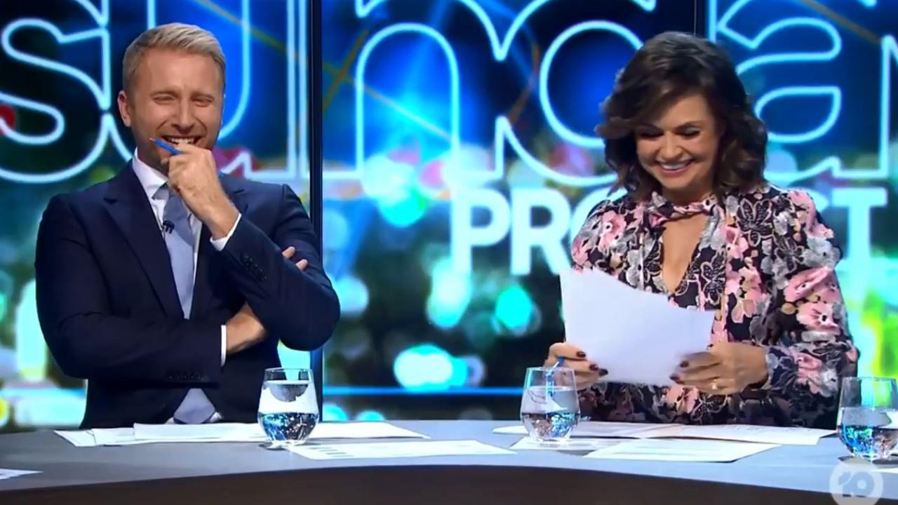 For several minutes Macdonald was unable to read the script. Picture: Channel 10.