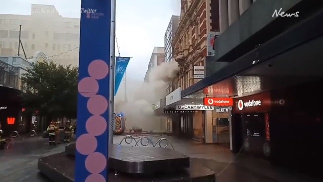 Rundle Mall in Adelaide on fire