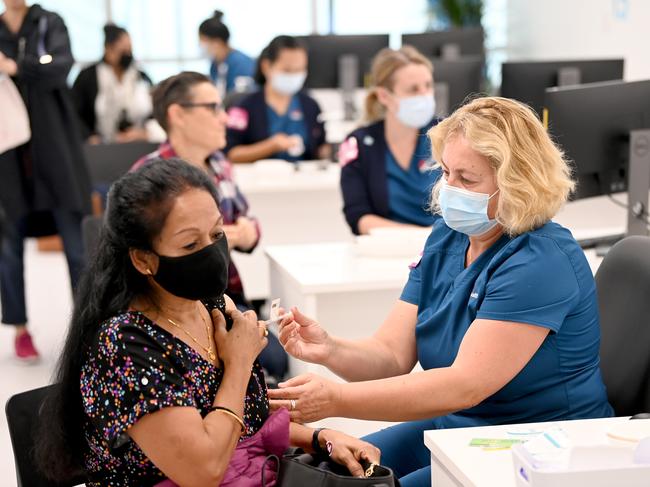 Queensland will start rolling out mass vaccination centres from July. Picture: NCA NewsWire / Jeremy Piper