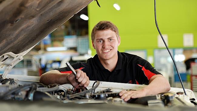 Future of the auto industry ... Adam Fry has started an apprenticeship at Mike Carney Toy