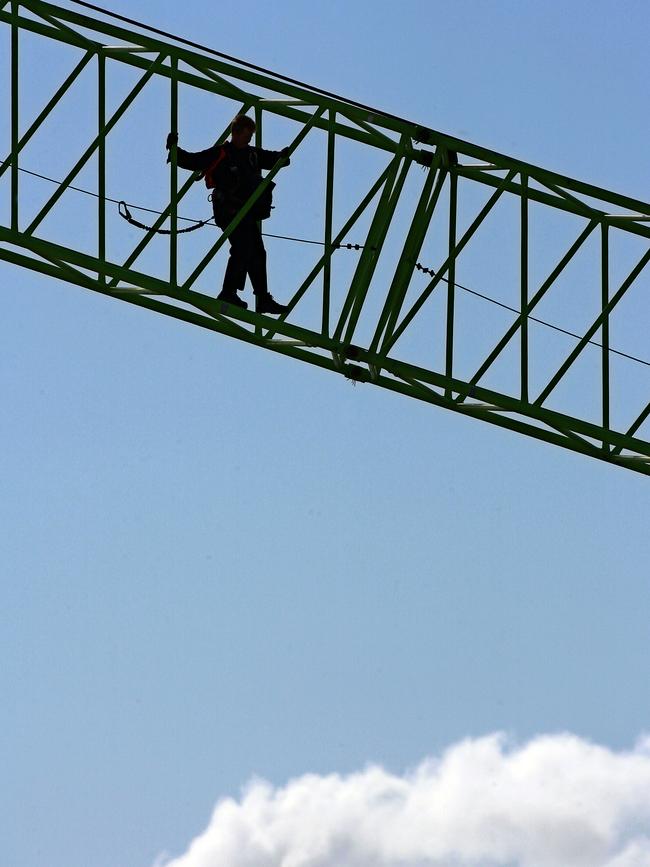 A man working on a high rise crane. File image.