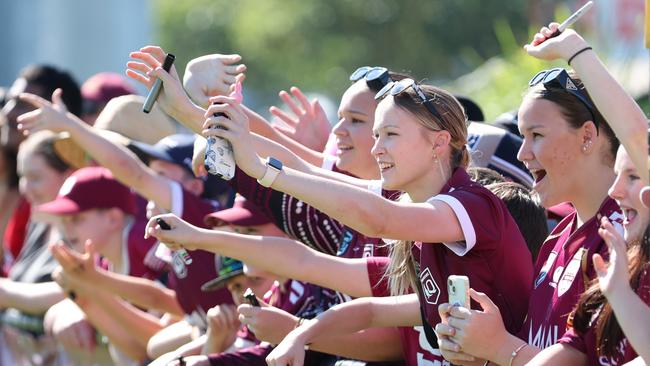 Queensland fans at the Maroons open training day. Picture Lachie Millard