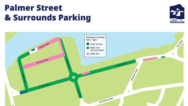 Paid parking expansion at Palmer St and the surrounding area. Picture: TCC.