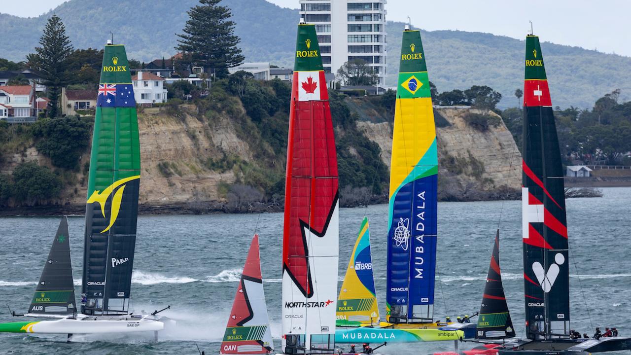 Australia performed well in the practice races in New Zealand. Photo: Brett Phibbs for SailGP.