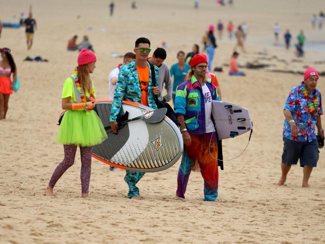 ROYAL TOUR - Visit to BONDI. People start to gather at Bondi beach ahead of the visit by The Duke and Duchess of Sussex, Prince Harry and his wife Meghan. Picture: Nathan Edwards