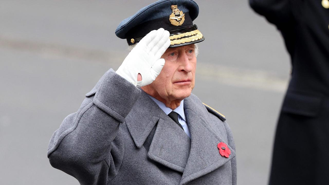 Charles leads a salute. Picture: Chris Jackson/AFP