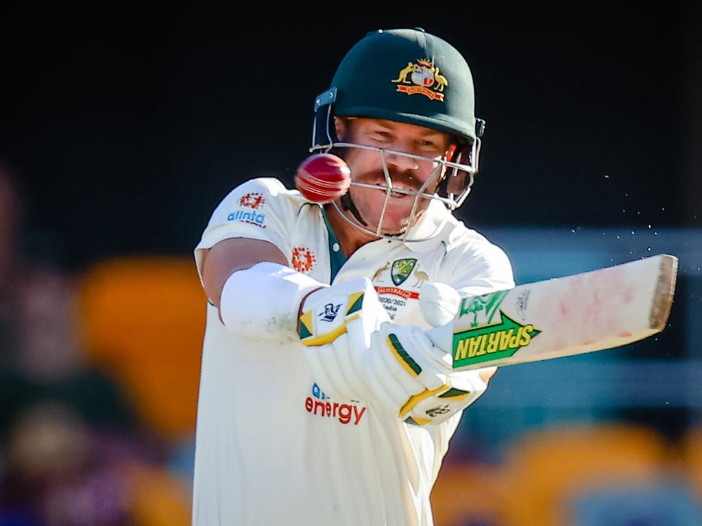 Australia's David Warner has a swing.