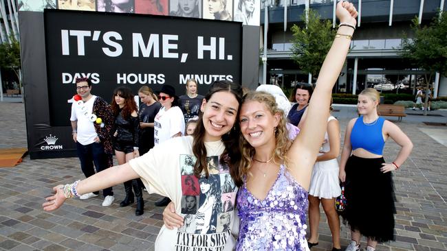 The giant countdown clock outside Crown Sydney counting down for Taylor Swift in Sydney. Picture: Supplied
