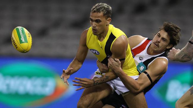 Sydney Stack has been dropped from the Tigers team to play Melbourne. Picture: Michael Klein