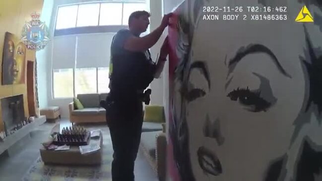 Western Australian Police arrest man hiding behind wall art