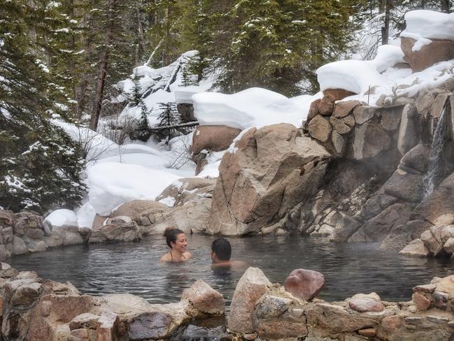 Strawberry Park Hot Springs near Steamboat Springs in the US.