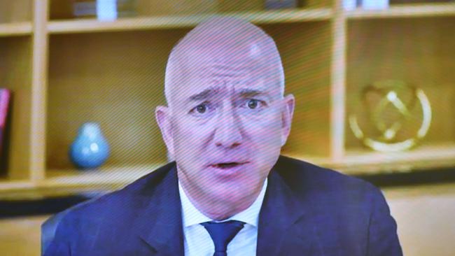 Amazon CEO Jeff Bezos testifies to Congress. Picture: AFP