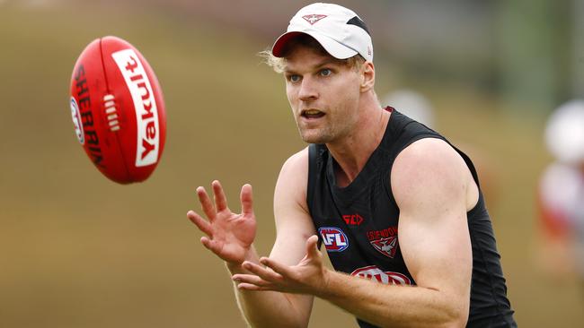 Jake Stringer’s move into the midfield at Essendon appears complete. Picture: Michael Klein