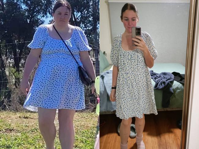 Ashley Zablocki weighed 121kg and now weighs 65kg. Picture: Supplied