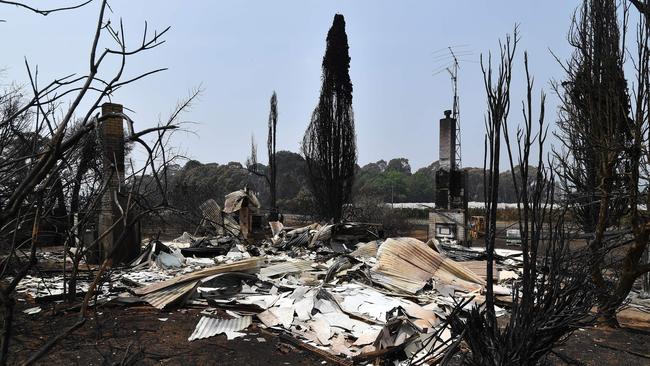 A burnt house in Batlow, NSW. The Insurance Council says it is unlikely premiums in Brisbane’s bushland areas will rise. Picture: SAEED KHAN/AFP