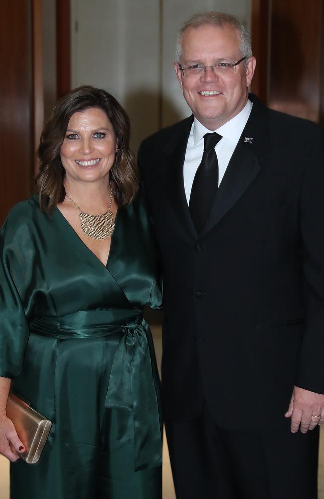 Jenny and Scott Morrison and wife Jenny at Canberra’s annual Midwinter Ball in Parliament House. Picture: Gary Ramage