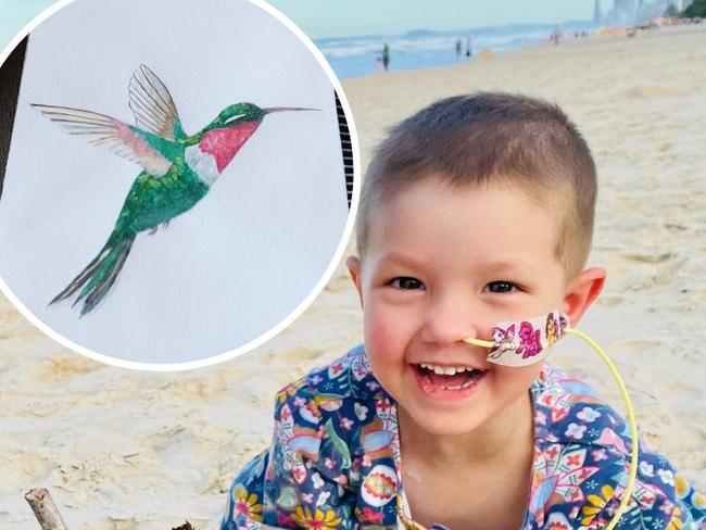 Warwick grandmother Dean Donnelly has channeled the grief of losing her three-year-old granddaughter Rosie to terminal cancer through art.