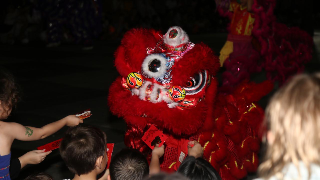 Dragon and lion performances ended the last night of Chinese New Year festivities in Cairns. Picture: Kate Stephenson