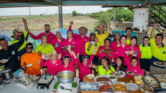 The team from Humpty Doo Barramundi celebrated National Barra Day. Picture: Pema Tamang Pakhrin