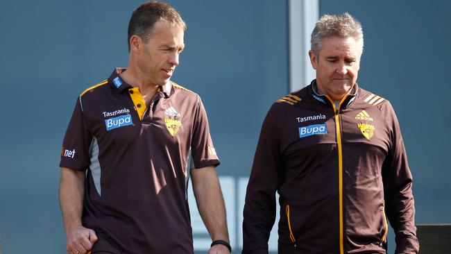 Alastair Clarkson and Chris Fagan. Photo: Michael Willson/AFL Media.