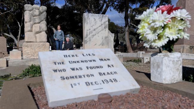 The grave of the Somerton Man in the West Terrace Cemetary is being opened today in the hope that new technology can shed some light on the mystery. Picture: Tracey Nearmy/The Australian