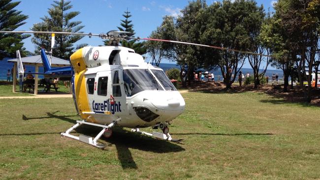 CareFlight helicopter at Clontarf