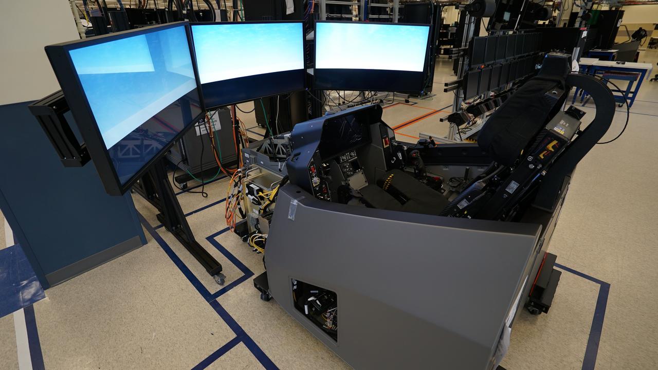 An F-35 production simulator on the factory floor in Orlando, Florida. Picture: Lockheed Martin.