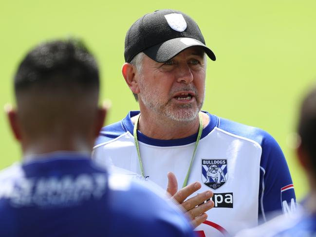 Bulldogs coach Dean Pay during Canterbury Bulldogs NRL training at Belmore, Sydney. They are the first Sydney team back at training. Picture: Brett Costello