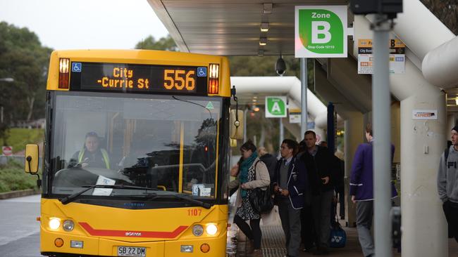 O-Bahn buses at the Paradise Interchange. Pic: Naomi Jellicoe