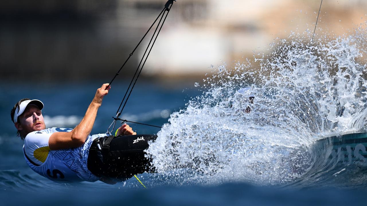 Nia Jerwood (unseen) and Nicholas Conor are representing Australia in the mixed 470. Picture: Clive Mason/Getty Images