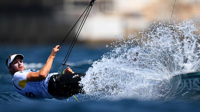 Nia Jerwood (unseen) and Nicholas Conor are representing Australia in the mixed 470. Picture: Clive Mason/Getty Images