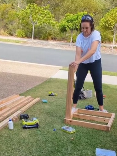 She picked up a power tool for the first time two years ago. Picture: Instagram/@house.vs.sarah