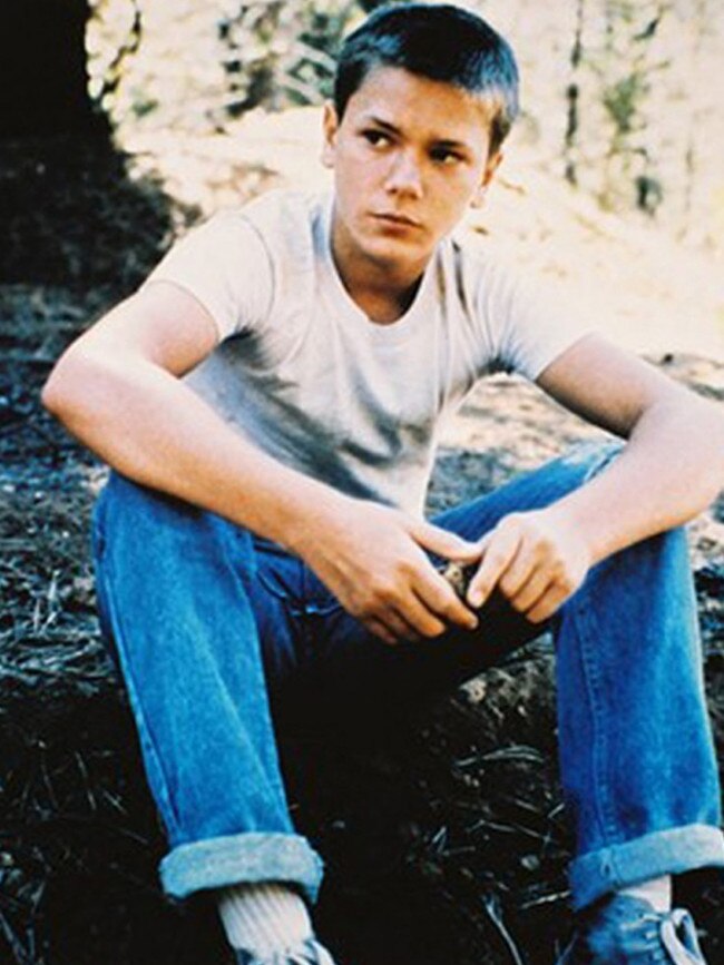 River Phoenix in scene from film Stand By Me.