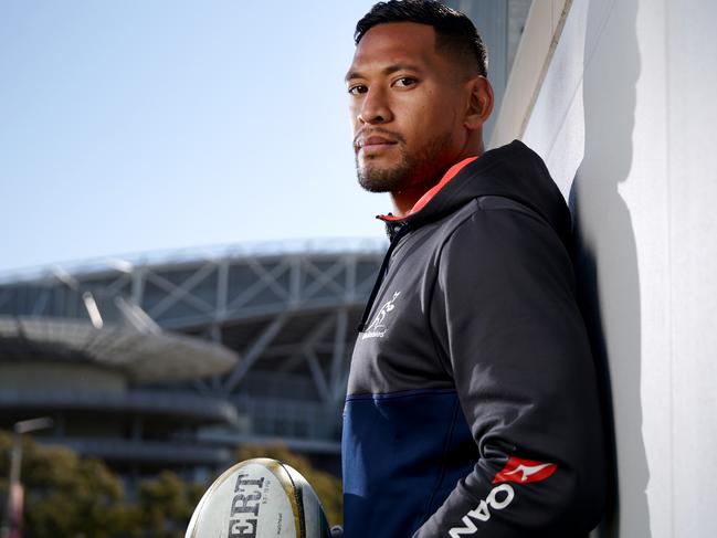 Israel Folau before Wallabies rugby training at Sydney Olympic Park. Picture: Jonathan Ng