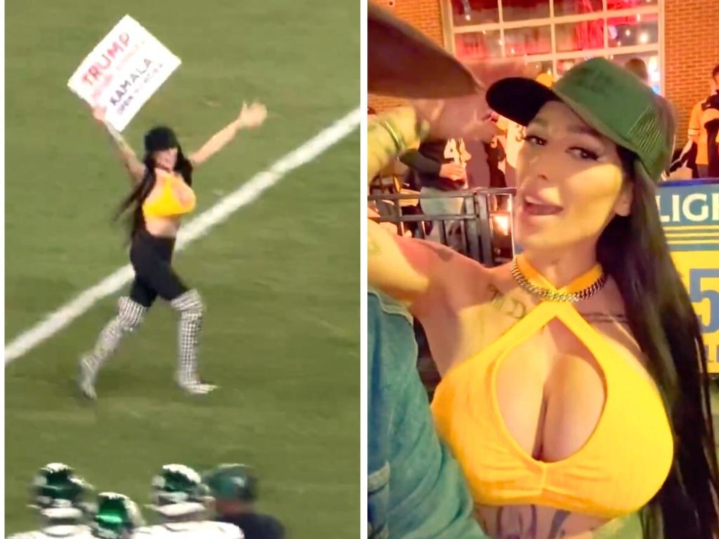 America loses it as streaker with Trump sign arrested for NFL invasion