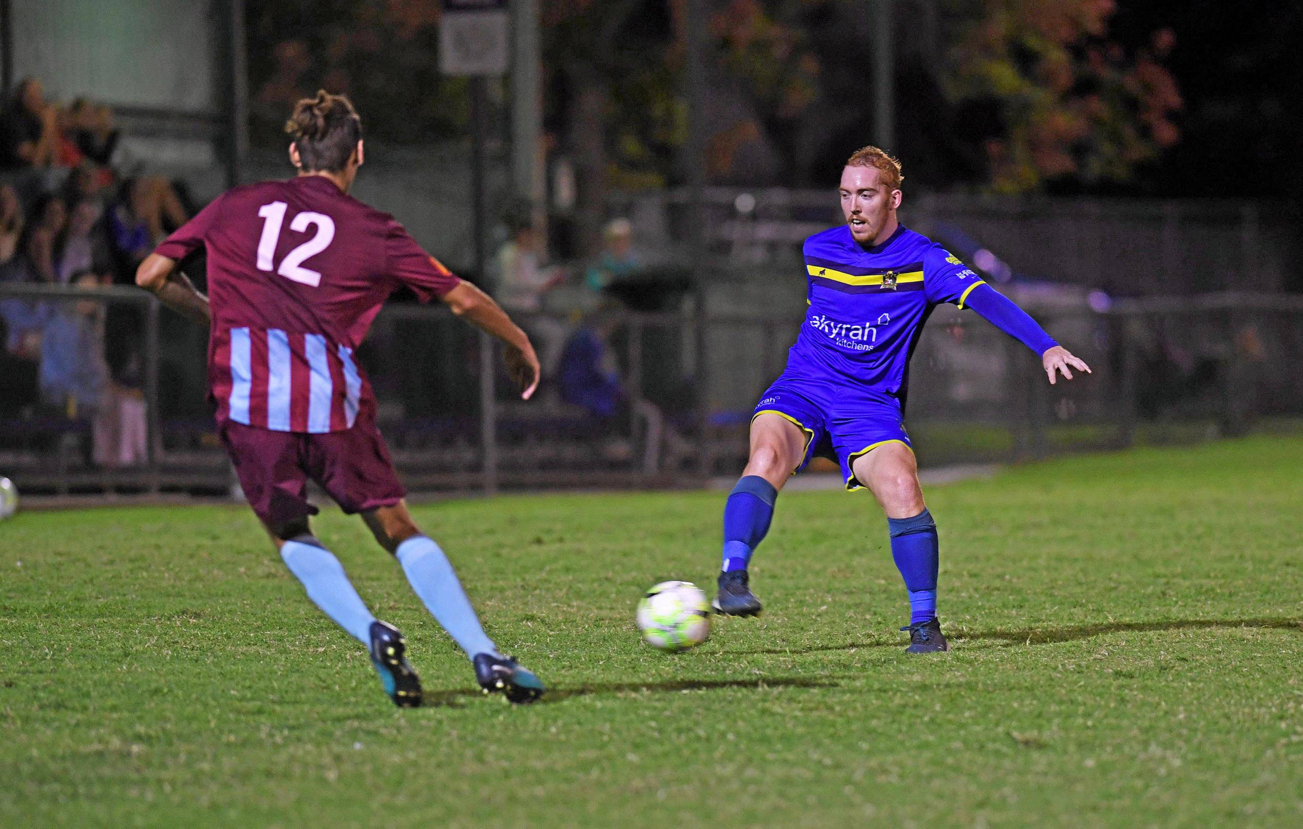 Gympie United Gladiators vs Coolum FC - #4 Glen Treeby. Picture: Troy Jegers