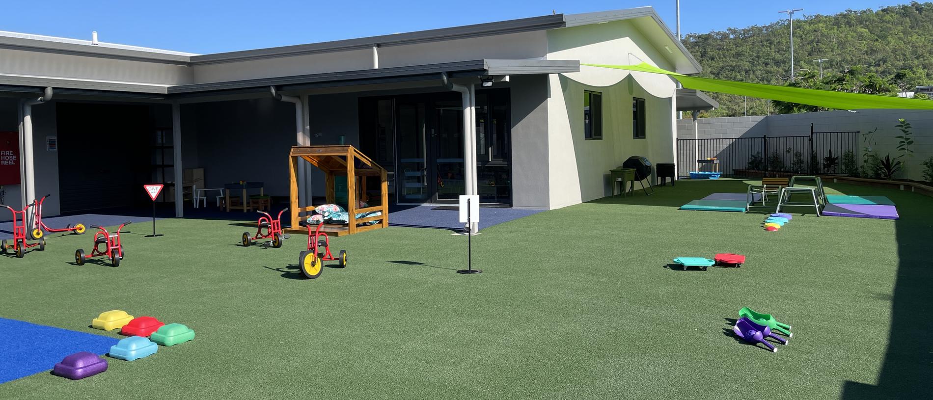 Guppy’s Early Learning Centre Thuringowa features a large outdoor play area. Picture: Leighton Smith.