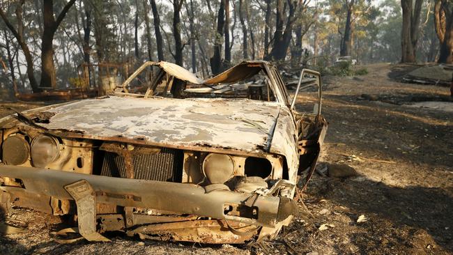 A car on the property of 30-year Jumbuk resident Gary Williams. Picture: Darrian Traynor/Getty 