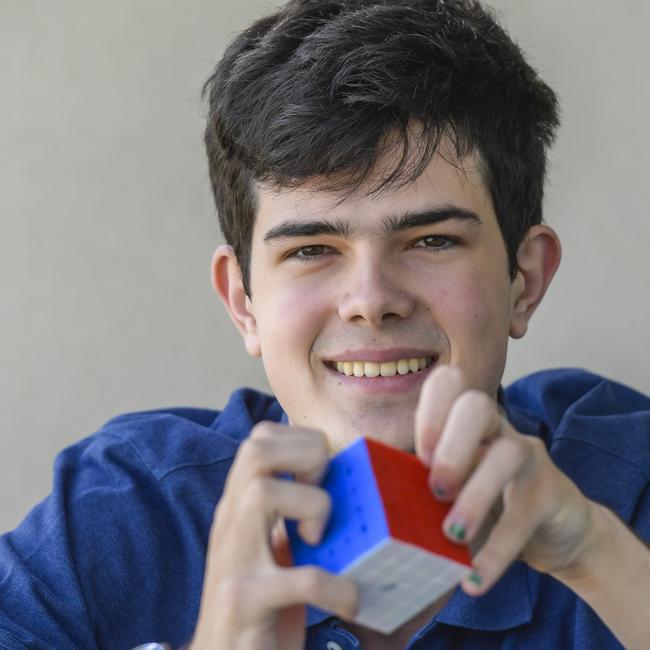 JJ’s best time to complete at Rubik’s cube is 10.46 seconds. Picture: Roy VanDerVegt