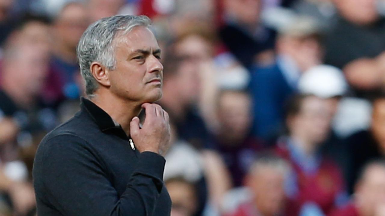 Manchester United's Portuguese manager Jose Mourinho gestures on the touchline