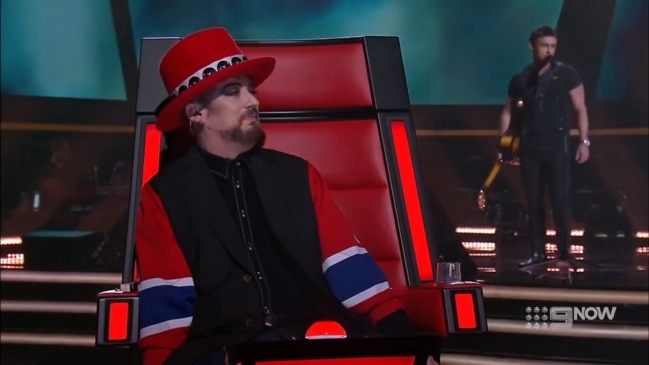 Nathan Foley performs on The Voice