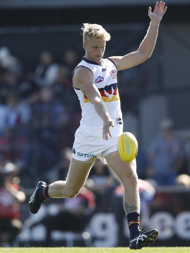 Billy Frampton in action against Melbourne. Picture: Dylan Burns/AFL Photos via Getty Images