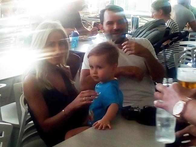 Roxy Jacenko dining with a male friend at Bondi RSL.