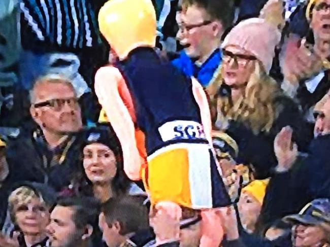 Inflatable doll spotted in West Coast crowd during final against Port Adelaide