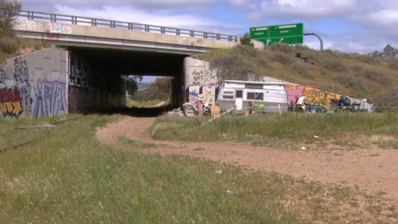 The caravan before it was destroyed. Picture: 7NEWS